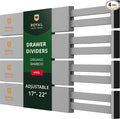 Bamboo Drawer Dividers Organizers, Adjustable Drawer Separator Splitters, 17–22 Inches Expandable Drawer Divider Organizer for Large Utensils, Kitchen, Bedroom, Dresser & Office Drawers 4-Pack, Gray by ROYALCRAFTWOOD