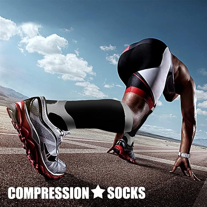CHARMKING Compression Socks for Women & Men Circulation (3 Pairs) 15-20 mmHg is Best Support for Athletic Running Cycling - Image 3