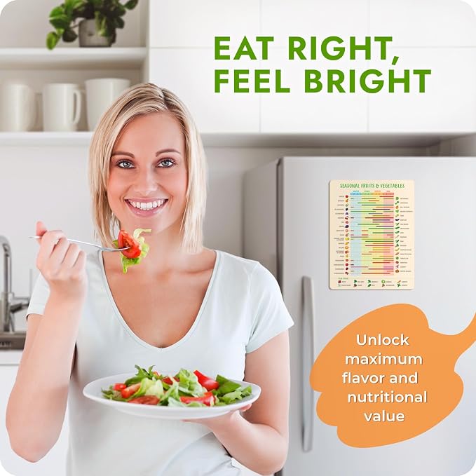 Seasonal Produce Calendar Magnet - Fruit & Vegetable Fridge Guide | Eat with the seasons - know what's fresh each month for farmers-market trips and less food waste - Image 5