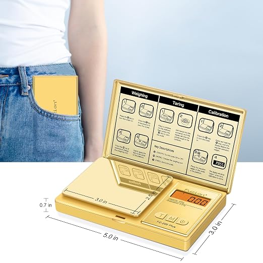 Fuzion Digital Pocket Gram Scale 0.01g x 200g - Jewelry Scale with Tray | Easy of Use, Tare Function, 6 Modes Ounces Grains, Batteries Included, Mini Scale for Jewelry, Coins, Herb, Small Food - Image 4