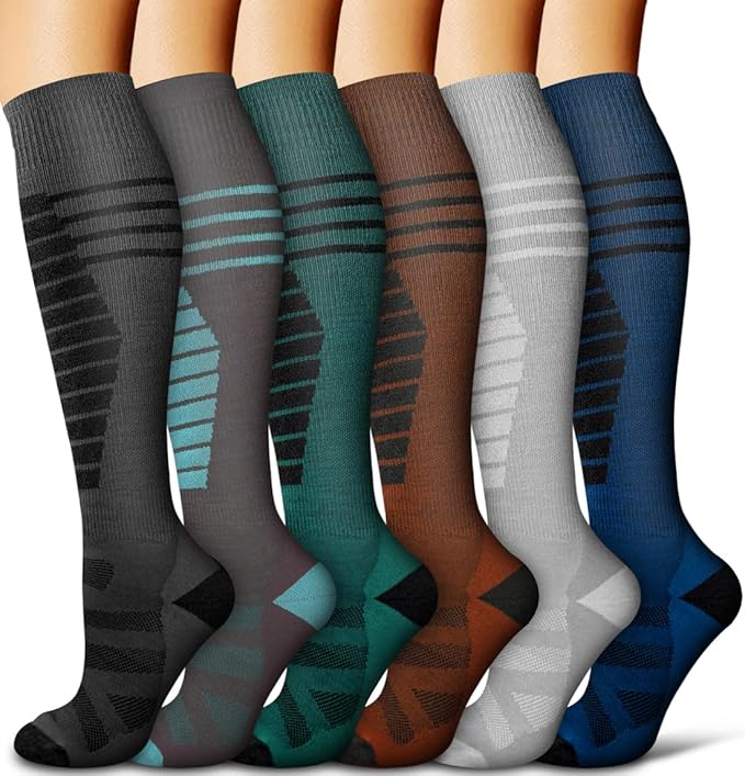 COOLOVER Copper Compression Socks for Women and Men(6 Pairs)-Best Support for Running, Athletic, Travel by COOLOVER
