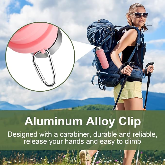 FillTouch 8 Pcs Collapsible Water Bottles 17oz Silicone Reusable Foldable Water Bottles with Carabiner Lightweight BPA Free Expandable Leakproof for Gym, Travel Camping, Hiking Outdoor Indoor Sport - Image 3