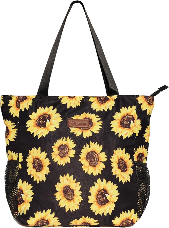 ESVAN Original Floral Water Resistant Large Tote Bag Shoulder Bag for Gym Beach Travel Daily Bags Upgraded - Image 4