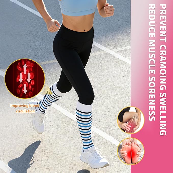Sooverki Compression Socks for Women & Men 6 Pairs is Best Supportive Knee High Stockings for Circulation, Travel, Nurses - Image 5
