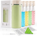 4-in-1 Travel Dispenser, 4 Pack 30ML Travel Bottles with Stickers for Toiletries – TSA Approved Leak Proof Refillable Containers for Shampoo, Conditioner, Creams, Lotions (Green) by Jungsang