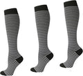 3 Pairs Compression Socks for Women 15-20 mmHg, Circulation Support for Nurses Pregnancy Running Hiking, Varicose Veins, Travel Flight by Kacizes