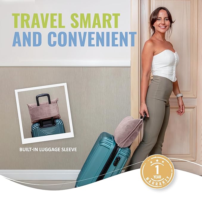 Soft & Warm Travel Blanket for Airplane & Car - Long Flight Essential for Women, Men, Kids - Compact Pillow with Luggage Sleeve & Backpack Clip - Image 4