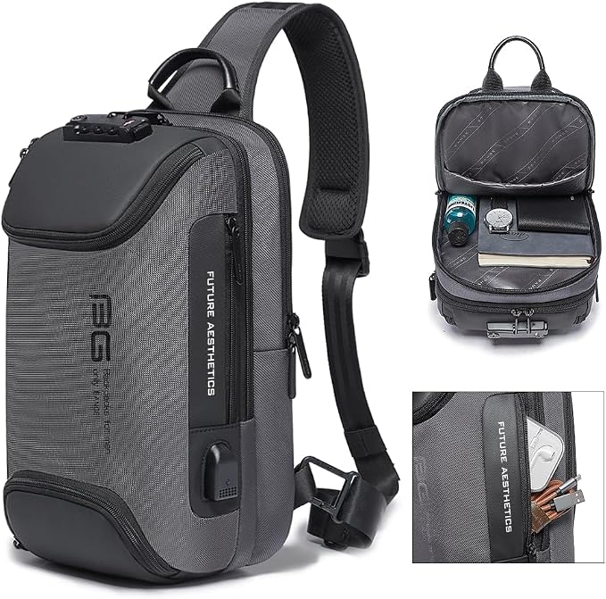 BANGE Men's Sling Backpack - Waterproof Crossbody Bag, Multi-Purpose Shoulder Bag - Image 7