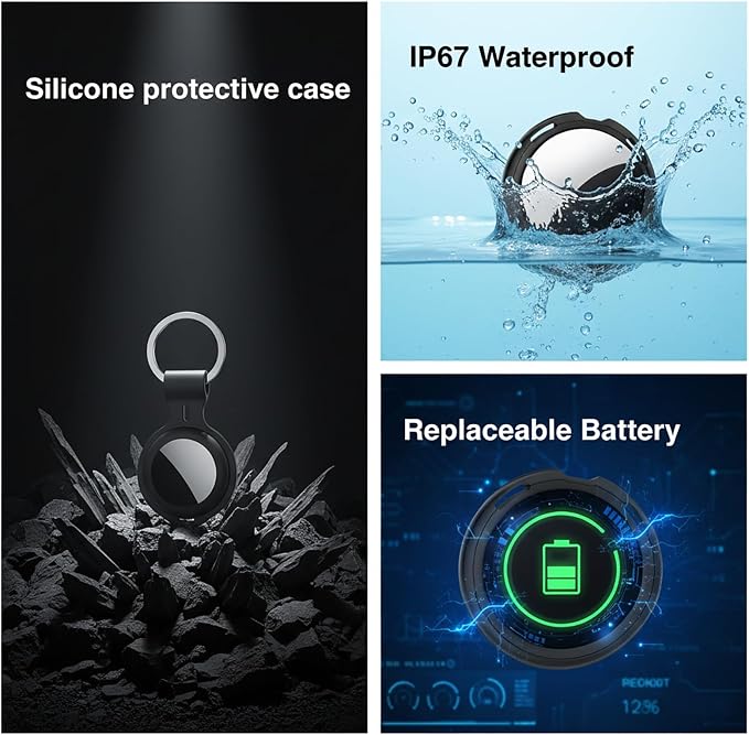 4 Pack Tracker Tags Item Finder for Apple Find My MFi Certified iOS Only | Waterproof Bluetooth Key Finder with Replaceable Battery Worldwide Tracking for Keys Wallets Bags Luggage Pets Dogs Cats - Image 5