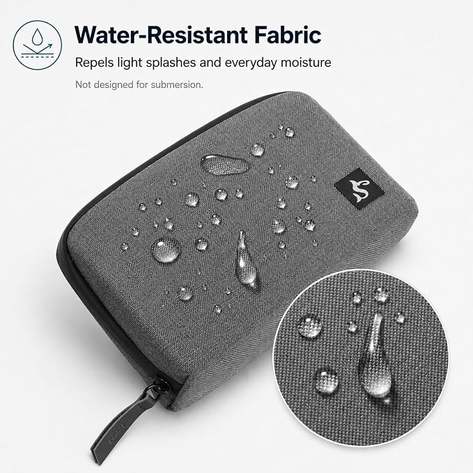simtoper Electronic Organizer Travel Case – Waterproof Cable Bag for Cord, Charger, Hard Disk, Power Bank – Small Tech Storage for Travel, Backpack, Business Trip, Airplane - Image 2