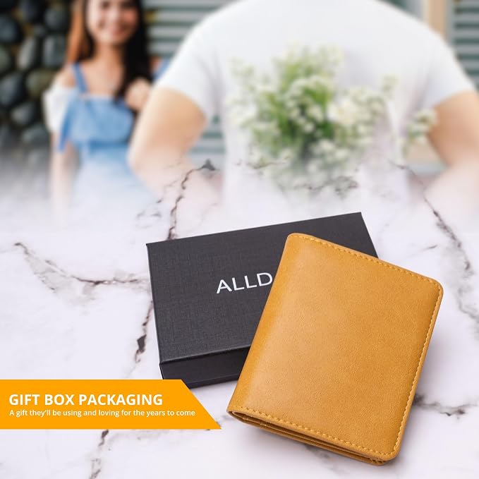 Alldaily Small RFID Wallet for Women Slim Compact Bifold Pocket Ladies Travel Mini Purse (Yellow) - Image 6