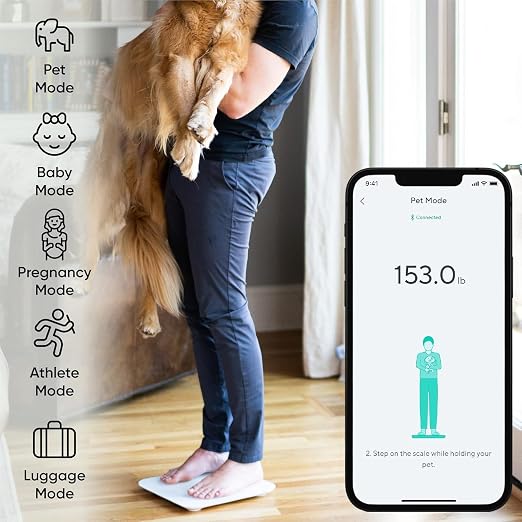 Wyze Smart Scale X Digital Bathroom Scale for Body Weight and Fat(White) | BMI Muscle Mass Body Composition Scale, ITO Glass, Baby/Pet/Luggage Modes, Batteries Included, Syncs with Fitness Apps - Image 6