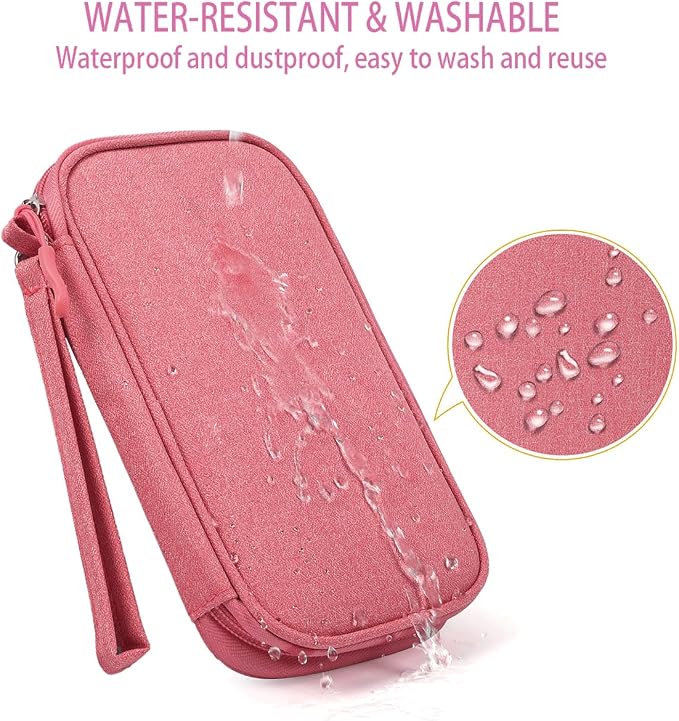 CAAORDKSO Electronic Organizer Travel Cable Accessories Bag, Electronic Organizer Case, Electronic Accessories Organizer Pouch Bag for Cable, Cord, Charger, Phone, Power Bank, Earphone (Pink) - Image 3