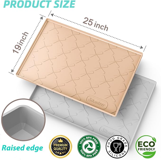 Waterproof Under Sink Mat Silicone 25"x19", Kitchen Cabinet Liner | BPA-Free Silicone Mat with Raised Lip Protects Cabinets from Leaks, Versatile Home Organizer for Bathroom, Pets, Boots, Floor - Image 3