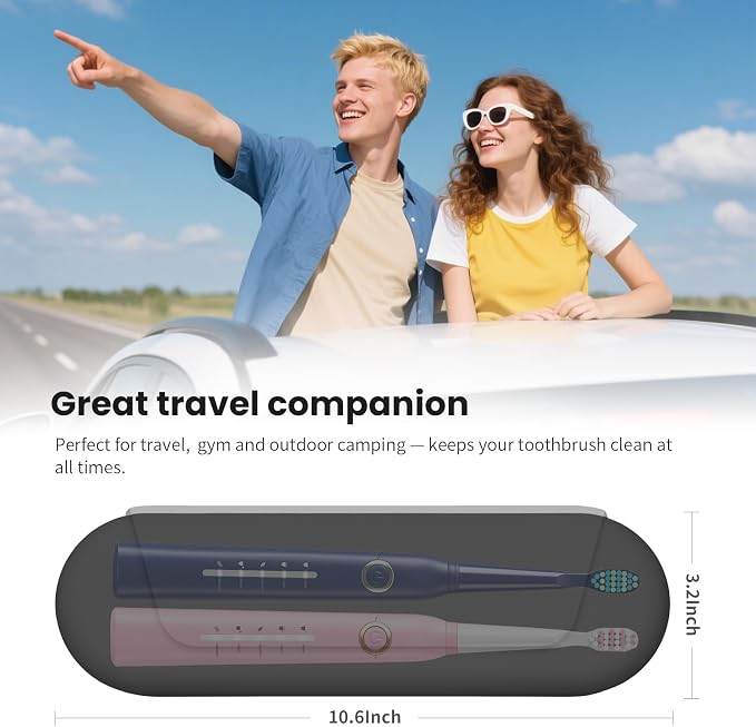 Silicone Electric Toothbrush Travel Case, Manual Toothbrush Travel Cover for Men and Women,Toothbrush Holder for Travel,Gym and More, Fits Most Manual and Electric Toothbrushes - Gray - Image 6