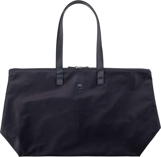 Bobbi Tote | 48L | TOTE-257 Black | Foldable/Packable Carry-On Personal Item, Trolley Sleeve, Sturdy Water-Resistant Nylon, Fits Under Airline Seat, TSA Friendly by MerzonTravel