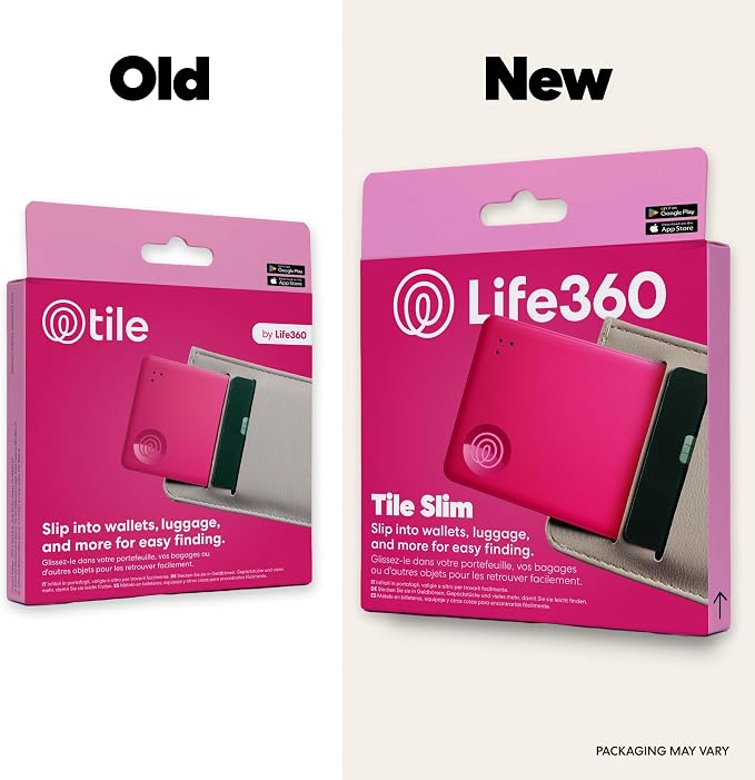 Life360 Tile Slim - Wallet Finder, Bluetooth Tracker and Item Locator for Luggage Tags, Passports and More. Both iOS and Android Compatible. Phone Finder. 1-Pack (Pink Punch) - Image 2