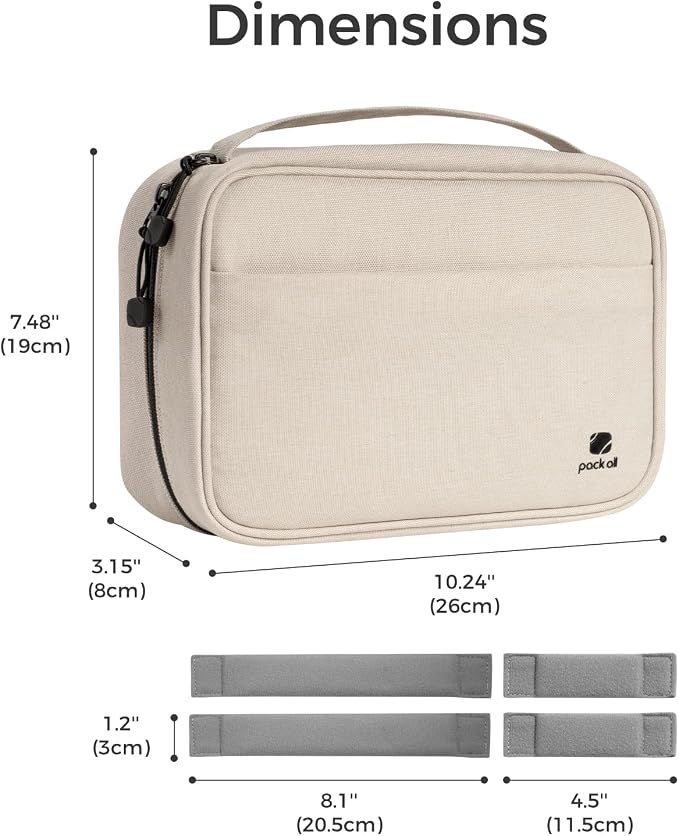 pack all Electronic Organizer Plus, Shockproof Cable Organizer Bag | Large Capacity, Water-resistant, Portable & Durable, Travel Tech Pouch for Chargers, Phones, USB Cords, Beige - Image 6