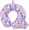 Gilprop 2 Pcs Unicorn Travel Pillow with Sleep Eye Mask, U Shaped Memory Foam Neck Pillow with Washable Cover, Soft Neck Head Support Travel Accessories for Airplane Car Train Bus Trips by Gilprop