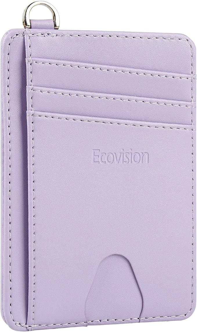 Slim Minimalist Front Pocket Wallet, RFID Blocking Credit Card Holder Wallet with Detachable D-Shackle for Men Women - Image 2