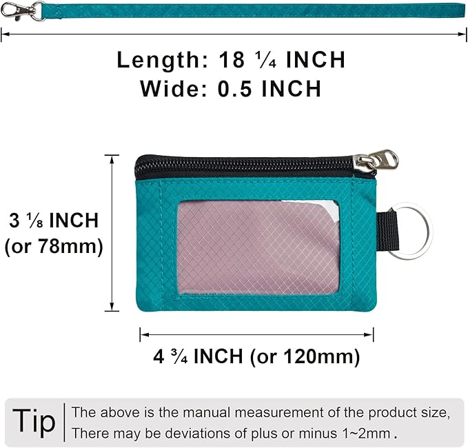 CHENSPRX Minimalist RFID Blocking Small Wallet with ID Window,WaterResistant Zip Id Case Wallet with Lanyard Keychain for Cards,Cash,Travel,Women,Men - Image 5
