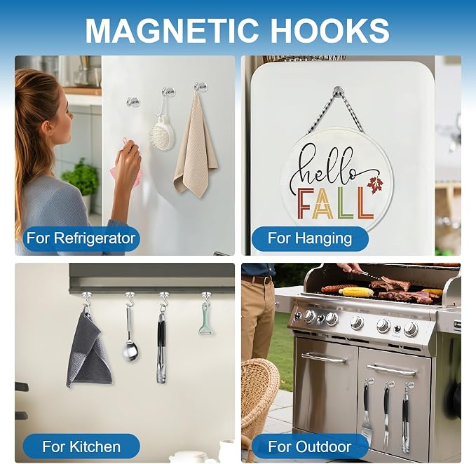 LOVIMAG Magnetic Hooks, Cruise Essentials 2026, 25 Pack-85LBS | Heavy Duty Strong Magnet Hook for Cruise Cabin, Refrigerator Fridge, Ship, Classroom, Kitchen Grills, Silver - Image 2