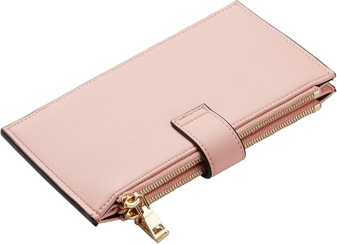 Travelambo Womens Leather Bifold Wallet, Slim RFID Blocking Card Holder | Large Capacity, 16 Card Slots & ID Window, 2 Zipper Pockets, Dual Snap Closure, Slim Lightweight, RFID Privacy Protection - Image 5