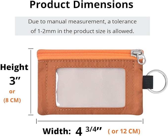 RFID Blocking Travel Wallet with Adjustable Lanyard, Small Nylon Zipper Pouch and Badge Holder for ID, Credit Cards, Cash, Keys, Commuters (Almond+Rust) - Image 3