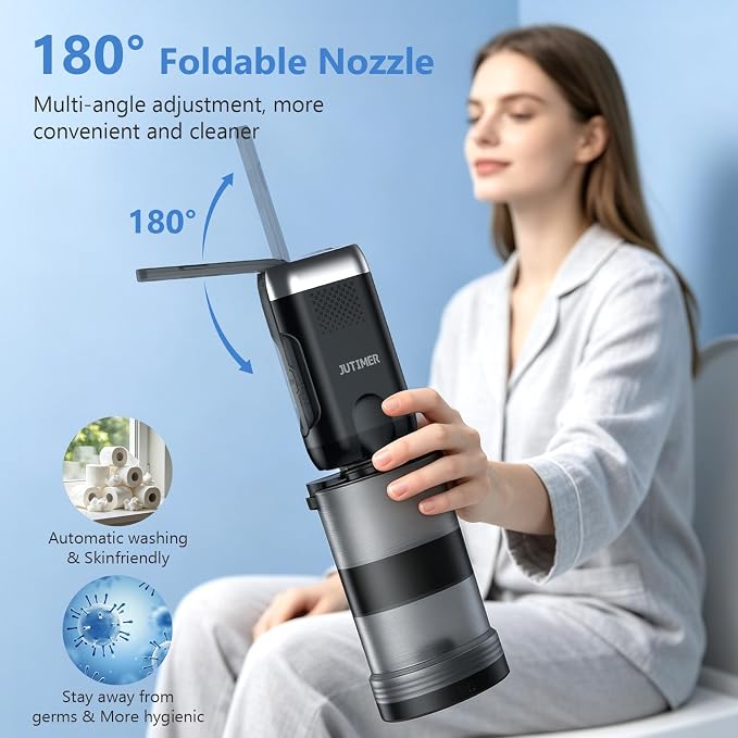 Electric Portable Travel Bidet with 260ml/380ml Tank, Dual Spray | Handheld Peri Bottle for Postpartum Care, Hemorrhoid Relief & Travel, USB Rechargeable Bidet Sprayer for Camping. - Image 3