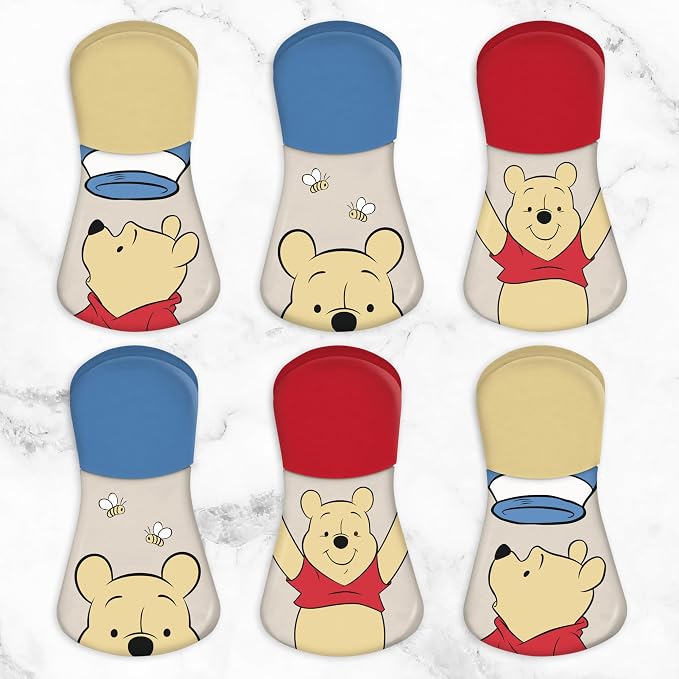 Disney Winnie the Pooh Magnetic Chip Clips, Set of 6 | Airtight food storage bag clips for snack, cereal, and coffee bags, great for pantry and fridge, magnet displays kids artwork - Image 7