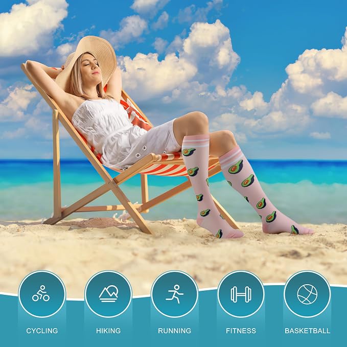 cerpite Compression Socks for Women & Men Circulation 8 Pairs Compression Socks 20-30 mmhg Best for Running,Nurse,Travel - Image 2