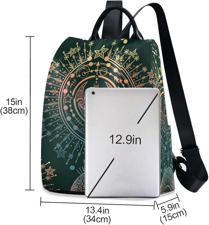 ALAZA Moon & Star Alchemy Magical Backpack Purse for Women Anti Theft Fashion Back Pack Shoulder Bag - Image 3