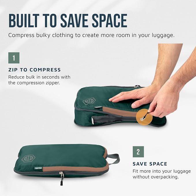 TRIPPED Travel Gear Large Compression Packing Cubes 7-Piece Set for Travel - Image 5