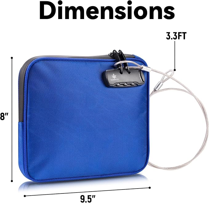 KOSMCCO Beach Locking Bag, Portable Safe, Blue, 9x7.5 Inch | Anti-Theft Design, Security Cable Included, Holds Phone Wallet and Keys, Ideal for Beach Pool Cruise and Travel - Image 6