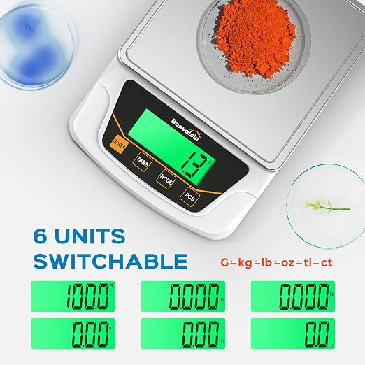 Digital Scale 0.1 Gram Accuracy Precision Lab Scale 6000g Scientific Digital Balance for Laboratory, Jewelry Weighing - Image 3