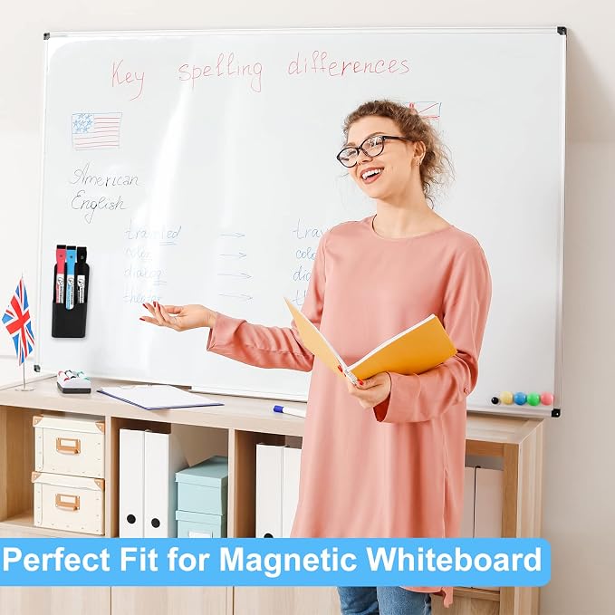 KITANIS Magnetic Pen Holder,2 Pack Magnetic Dry Erase Marker Holder with Generous Compartments,Strong Magnet Storage Marker Pen Pencil Organizer for Refrigerator,Whiteboard,Locker Accessories - Image 5