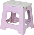 Vigar Compact Folding Step Stool, 12-1/2 in, Purple | 12-1/2 in Foldable Stool, Lightweight Portable Design, Handle, Non Slip Surface, Space-Saving, Supports up to 330 lb by VIGAR