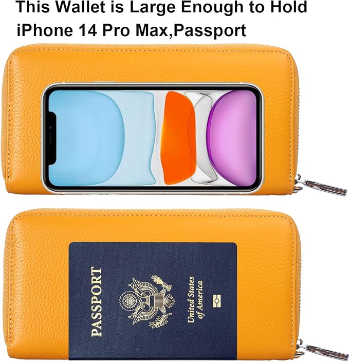 Small Compact Women Wallet RFID Blocking Genuine Leather Bifold Purse with ID Windows - Image 5