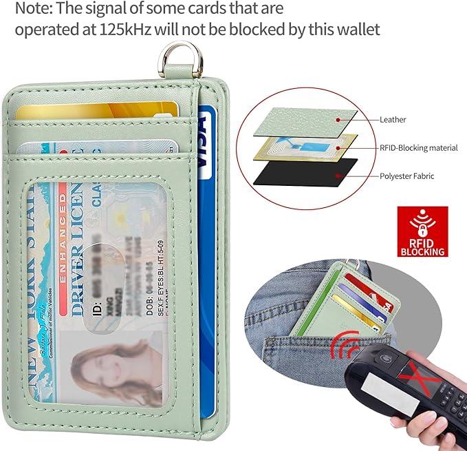 Slim Minimalist Front Pocket Wallet, RFID Blocking Credit Card Holder Wallet with Detachable D-Shackle for Men Women - Image 4