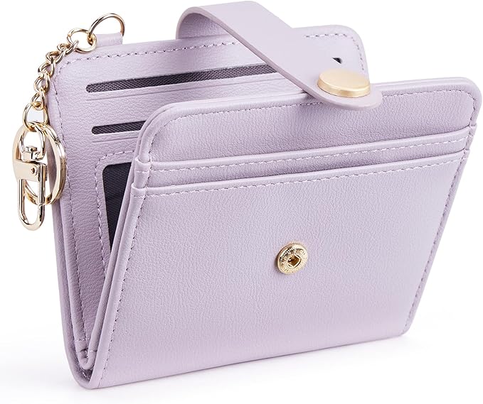 POIUGOYA Slim Wallet for Women,RFID Blocking Bifold Credit Card Holder with Zipper Coin Pocket,ID Window,Keychain by WELCOMEPOIUGOYA