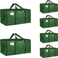 6 Pack-Extra Large Heavy Duty Moving Bags - Waterproof Storage Totes with Handles & Zippers, Foldable for College Dorm, Storage (olive green) by Unknown