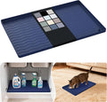 URMONA Waterproof Silicone Under Sink Mat 19'' x 12'' Shelf Liner for Kitchen and Bathroom, Cabinet and Counter Protector, Storage and Organizers, Litter Mat, Pet Cat Puppy Essentials(Navy) by URMONA