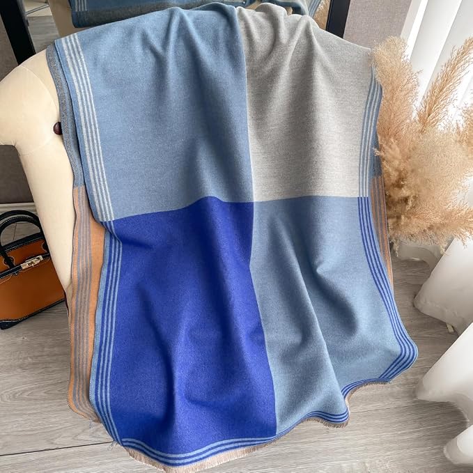 WaJuemy Winter Scarf for Women Dressy Evening Pashmina Shawl Wraps Open Front Poncho Blanket Fashion Travel Shawls Cape Wrap - Image 5