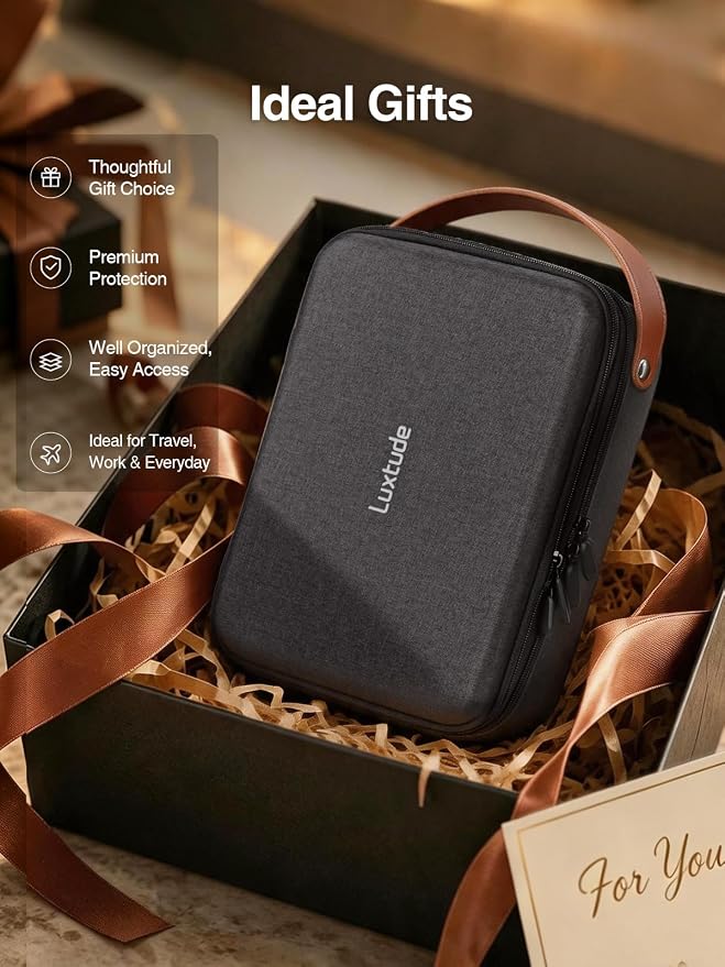 Large Electronics Organizer Travel Case for Chargers and Cords | Hard Case for Electronics, Travel Essentials for Chargers/Mouse/USB Drives/SD Cards, Tech Gifts (Case Only) - Image 7