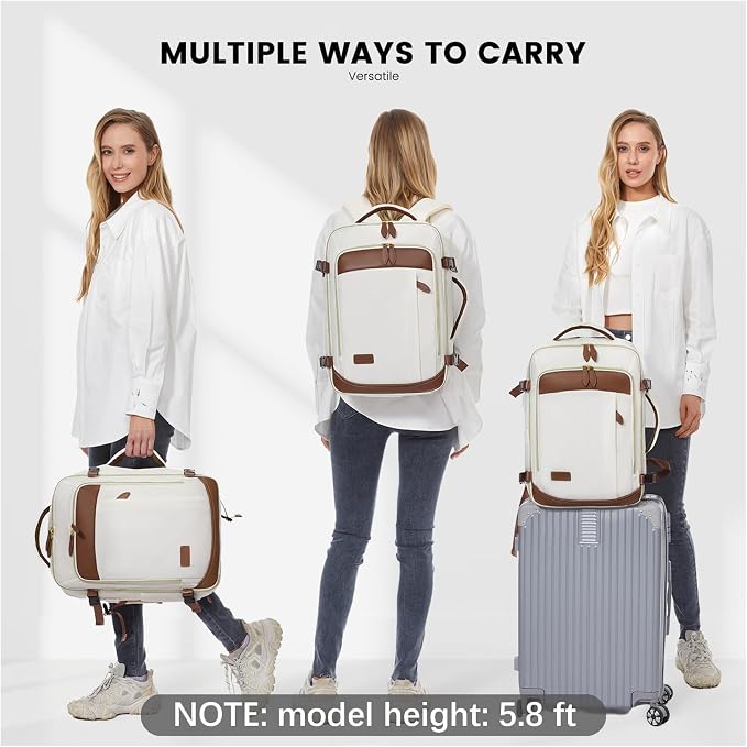LOVEVOOK Travel Backpack for Women, 40L Carry On Backpack with 3 Packing Cubes,TSA Personal Item Travel Bag Airline Approved, Water Resistant Weekender Overnight Luggage Daypack, Fits 17 Inch Laptop - Image 6