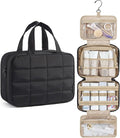 BAGSMART Travel Toiletry Bag for Womne, Hanging Travel Bag for Toiletries, Puffy Makeup Cosmetic Bag Organizer, Carry-on Travel Accessories Essentials, Black by BAGSMART