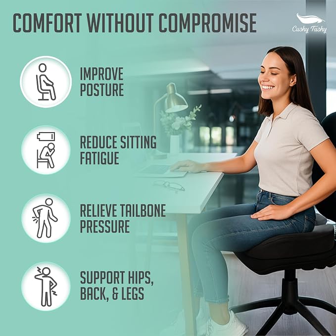 Premium Foldable Piriformis Seat Cushion - Piriformis Pain and Sciatic Pain Relief Cushion - for Home & Office Use, Perfect for Travel or Driving - Image 4