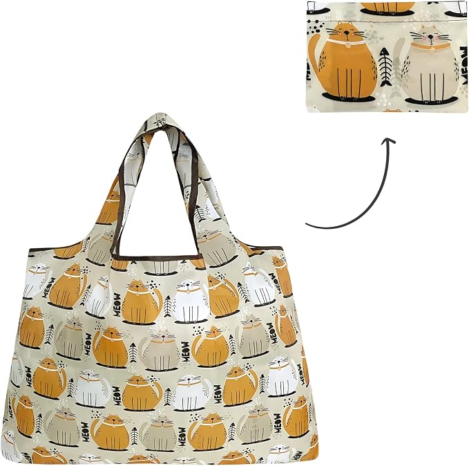 allydrew Large Foldable Tote Nylon Reusable Grocery Bags - Image 5