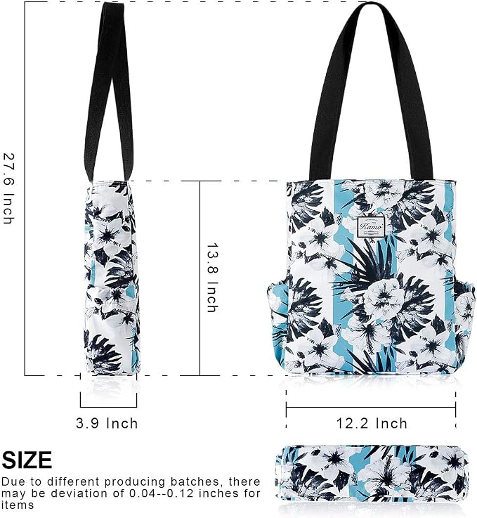KAMO Floral Tote Bag - Waterproof Lightweight Handbags Travel Shoulder Bag for Hiking Yoga Gym Swimming Travel Beach - Image 3