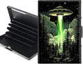 Metal Wallet,Credit Card Holder for Women,Slim RFID Blocking Credit Card Holder Thin Aluminum Wallet ID Case,6 Slot Business Mini Hard Metal Case for Women/Men,Forest Alien Ship by Unknown